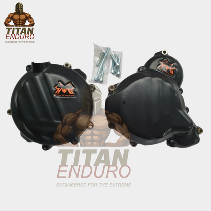 Titan Enduro Ignition & Clutch Cover Guard Set for Off‑Road Motorcycles 2017‑2023