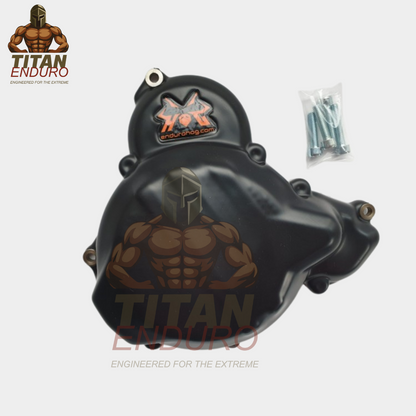 Titan Enduro Ignition & Clutch Cover Guard Set for Off‑Road Motorcycles 2017‑2023
