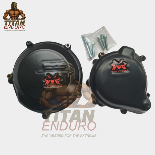 Titan Enduro Ignition & Clutch Cover Guard Set for Off‑Road Motorcycles 2018‑2024